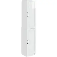 vidaXL Kast Set 2 st Hoogglans Wit Bewerkt hout