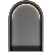 Hotbath &More Inbouwnis Toogmodel - 452 x 30 x 10 cm - met LED-verlichting - Geborsteld Gunmetal PVD