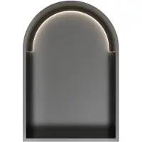 Hotbath &More Inbouwnis Toogmodel - 452 x 30 x 10 cm - met LED-verlichting - Geborsteld Gunmetal PVD