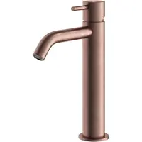 Hotbath Archie - Wastafelmengkraan - zonder Waste - Laag - Geborsteld Koper PVD - Opbouw - Messing - V02