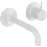 Hotbath Cobber - Wastafelmengkraan - zonder Waste - Laag - Wit - Inbouw - Messing - V01