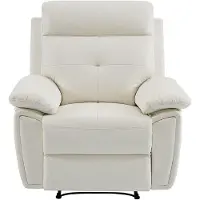 Vente-unique Relaxfauteuil van wit leer VINETA