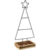Viana Metalen kerstboom met ster en dienblad - 25x18x66 cm - Moderne vakanti