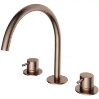 Hotbath Cobber - Wastafelmengkraan - zonder Waste - Laag - Geborsteld Koper PVD - Opbouw - Messing - V08