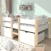 Ulife Stabiel kinderbed van grenenhout met een veiligheidsbescherming tegen uitvallen, wit design dat bij elk interieur past, 90x190 cm