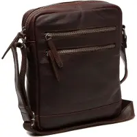 The Chesterfield Brand Leren Schoudertas San Diego Shoulderbag Brown Donkerbruin