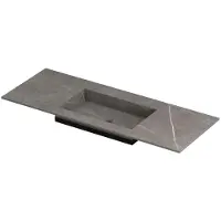 Ink Post Wastafel Keramische Slab Envelop Bak Midden Zonder Kraangat - 1200x450x10 mm - Armani Grey Mat