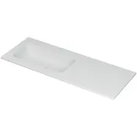 Ink Aspekt Wastafel Porselein Links Zonder Kraangat - 1200x450x15 mm - Mat Wit