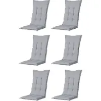 Madison - Tuinkussen - Universeel - Lage Rug - 6 st. - Panama Light Grey - 105x50cm - Grijs - Tuinstoelkussens - Standaardstoel