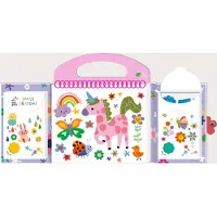 Avenir Yoka: MIJN EERSTE KLEURKIT / EENHOORNVRIENDEN 20,5x24x2cm, bevat 6 waskrijtjes met lachend gezichtje, 35 kleurvellen en afneembare stickers, bevat 10% bijenwas, 3+