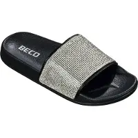 Beco badslippers met rhinestones dames EVA zwart