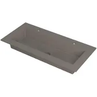 Ink Kraft Wastafel Enkele Bak 2 Kraangaten - 1000x450x10 mm - Quartz Beton