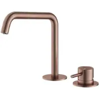 Hotbath Archie - Wastafelmengkraan - zonder Waste - Laag - Geborsteld Koper PVD - Opbouw - Messing - V03