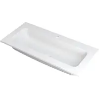 Ink Faktor Wastafel Polystone Centraal met 1 Kraangat - 1000x450x15 mm - Mat Wit