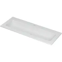 Ink Aspekt Wastafel Porselein Centraal met 1 Kraangat - 1200x450x15 mm - Mat Wit