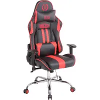 CLP Gaming bureaustoel Limit XM, kunstleer, met massagefunctie | Kleur: zwart/rood