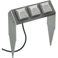 ALBERT LEUCHTEN Wandcontactdoos 4403, 3-voudig met randaarde 4403, alu / grijs / zink, Aluminium