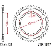 JT Sprockets Jtr 1847-57 Achtertandwiel