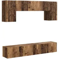 vidaXL Tv-meubelset 4 st Oudhout Bewerkt hout