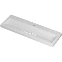 Ink Roots Wastafel Porselein met 1 Kraangat - 1200x400x60 mm - Glans Wit