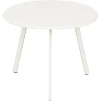 Mica Decorations Seatle Bijzettafel voor Buiten - Salontafel Rond - Plantentafel en Koffietafel - H30 x Ø38 cm - Metaal - Wit