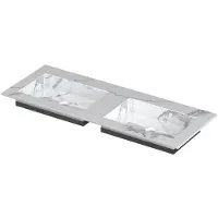 Ink Post Wastafel Keramische Slab Envelop Bak Dubbel Zonder Kraangaten - 1200x450x10 mm - Statuario Glans