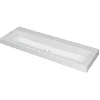 Ink Dock Wastafel Polystone met 1 Kraangat - 1200x400x60 mm - Glans Wit