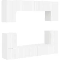 Syfax Tv-meubelset Wandgemonteerd 5 pcs Wit Bewerkt hout