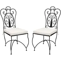 Marrakesch Orient & Mediterran Interior Set van 2 tuinstoelen Cordoba, 105 cm – handgesmeed ijzer – met zitkussens