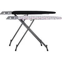 Alpina Strijkplank XL 161 x 96 cm - Inclusief Strijkplankhoes - Hoogte Verstelbaar 80-96 cm - met Antislipvoetjes - Geschikt voor Diverse Strijkijzers - Willekeurige Kleur/ Design Strijkplankovertrek