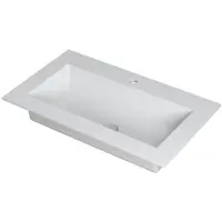 Ink Kraft Wastafel Enkele Bak 1 Kraangat - 800x450x10 mm - Mat Wit