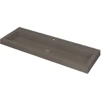 Ink Dock Wastafel Quartz met 1 Kraangat - 1200x400x60 mm - Quartz Beton