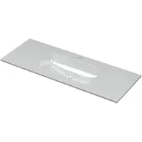 Ink Aspekt Wastafel Porselein Midden met 1 Kraangat - 1200x450x15 mm - Glans Wit