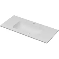 Ink Aspekt Wastafel Porselein Midden met 1 Kraangat - 1000x450x15 mm - Mat Wit