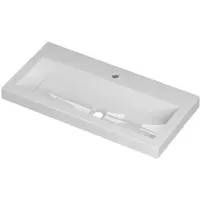 Ink Roots Wastafel Porselein met 1 Kraangat - 800x400x60 mm - Glans Wit