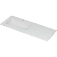 Ink Aspekt Wastafel Porselein Links met 1 Kraangat - 1200x450x15 mm - Mat Wit