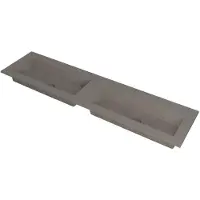 Ink Kraft Wastafel Dubbele Bak Zonder Kraangaten - 1800x450x10 mm - Quartz Beton