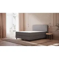 Emma BSB Original - 200x200 - Dark Grey - Plain Headboard - Black Feet - With Mattress Cover - ECRHE Mattress