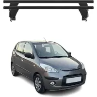 Menabo dakdrager bevestigingsplaat voor Hyundai i10, modeljaren 2007-2013, ABE-certificering, aluminium, zwart, 2 stuks