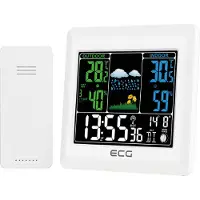 Ecg MS 300 White - Weerstation - binnen- en buitentemperatuur - 3-kanaals sensor - Wit