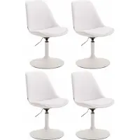 CLP Set van 4 eetkamerstoelen Maverick, kunstleer, draaibaar en traploos verstelbaar, wit, met wit frame