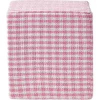 Homescapes Vichy ruit poef roze en wit – zitkubus, 36x38 cm
