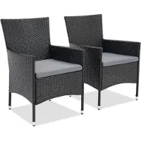 Garden Point Grenada antraciet technorattan stoel - set van 2 stuks
