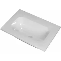 Ink Reflekt Wastafel Polystone Centraal Zonder Kraangat - 600x400x15 mm - Glans Wit