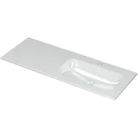 Ink Aspekt Wastafel Porselein Rechts met 1 Kraangat - 1200x450x15 mm - Glans Wit