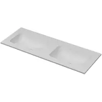 Ink Aspekt Wastafel Porselein Dubbel Zonder Kraangaten - 1200x450x15 mm - Mat Wit
