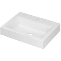 Ink Momento Wastafel Polystone met 1 Kraangat - 600x450x90 mm - Mat Wit