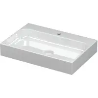 Ink Unit Wastafel Porselein met 1 Kraangat incl. Porseleinen Click Plug - 600x400x100 mm - Glans Wit