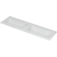 Ink Aspekt Wastafel Porselein Dubbel Zonder Kraangaten - 1600x450x15 mm - Mat Wit