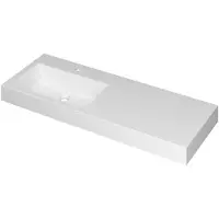 Ink Momento Wastafel Polystone Wasbak Links met 1 Kraangat - 1200x450x90 mm - Glans Wit